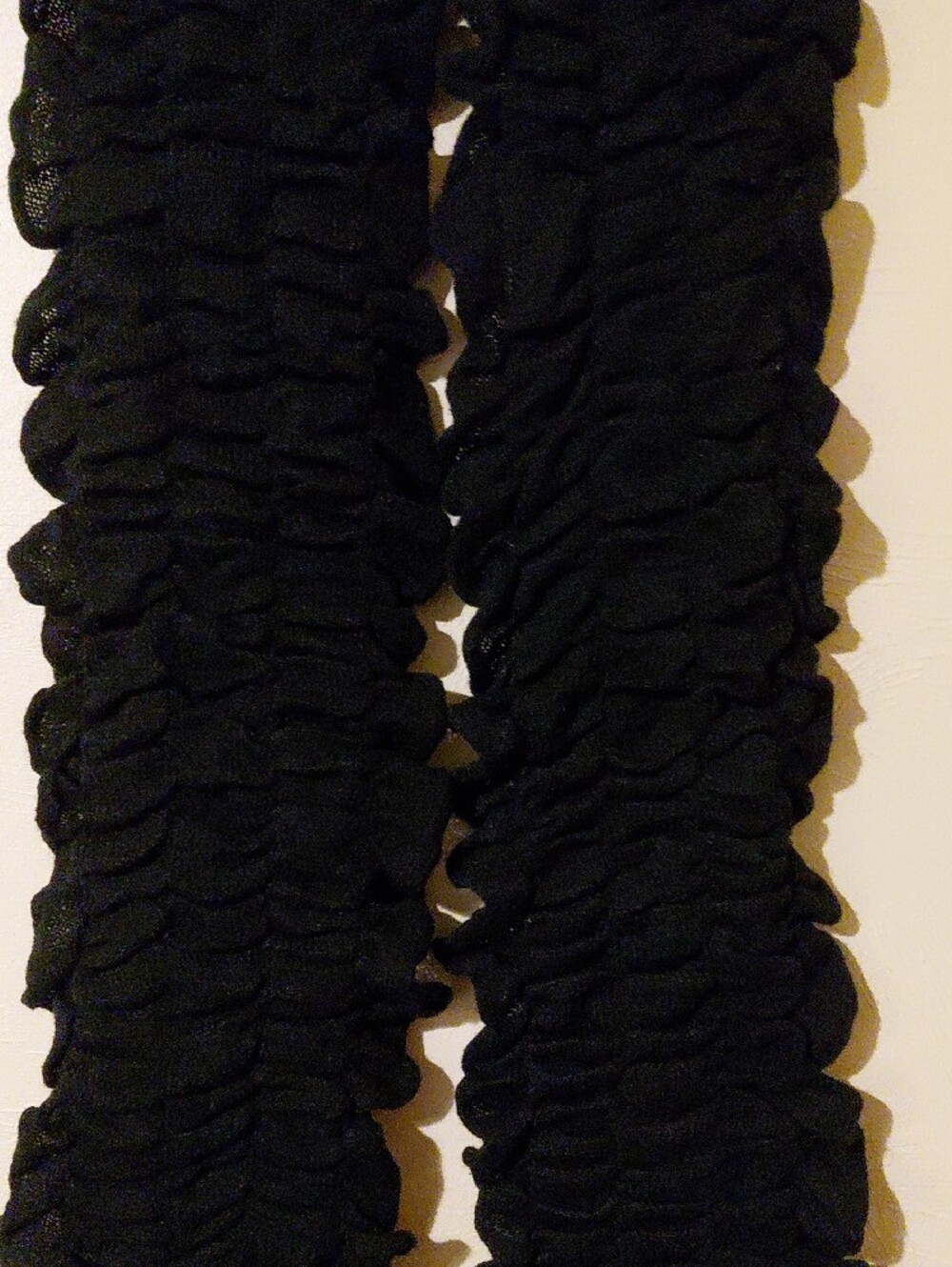 Source Unknown Black Ruffled Knit Scarf - Picture 2 of 4